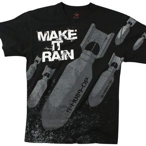 Black Make It Rain Bombs Vintage Short Sleeve